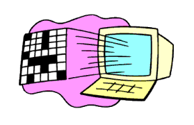 computer & crossword puzzle